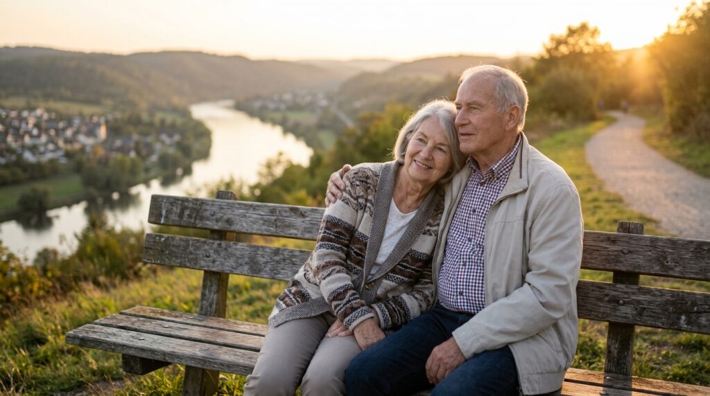 Elderly-couple-walking-smiling