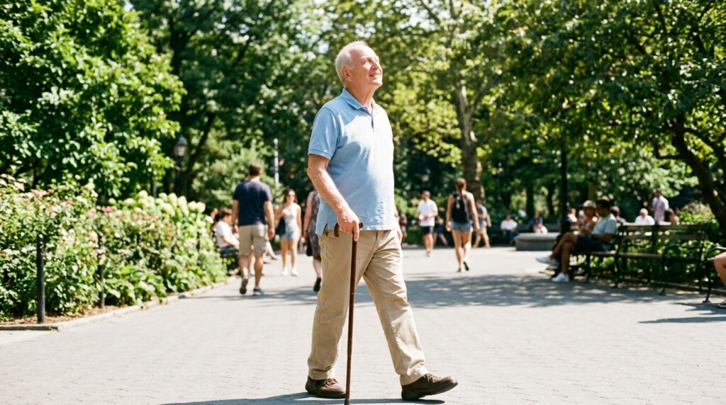 Elderly-person-walking-in-park