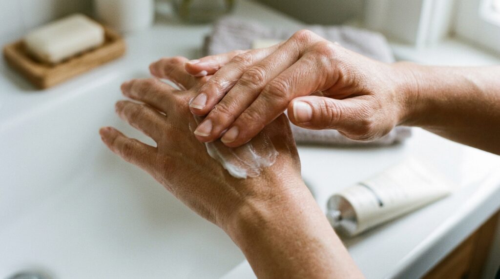 Hands-that-apply-hand-cream