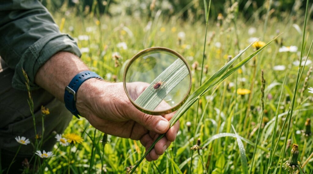 Magnifying-glass-observing-tick