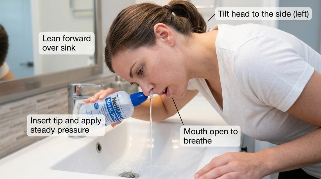 Nasal-rinse-container-correct- Posture

