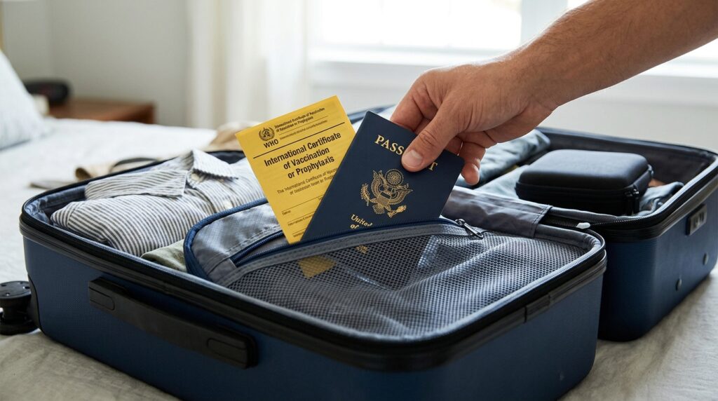 Packing-travel-bag-with-passport