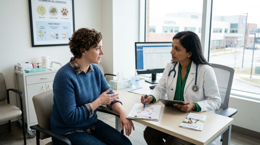 Patient-consulting-allergy-treatment
