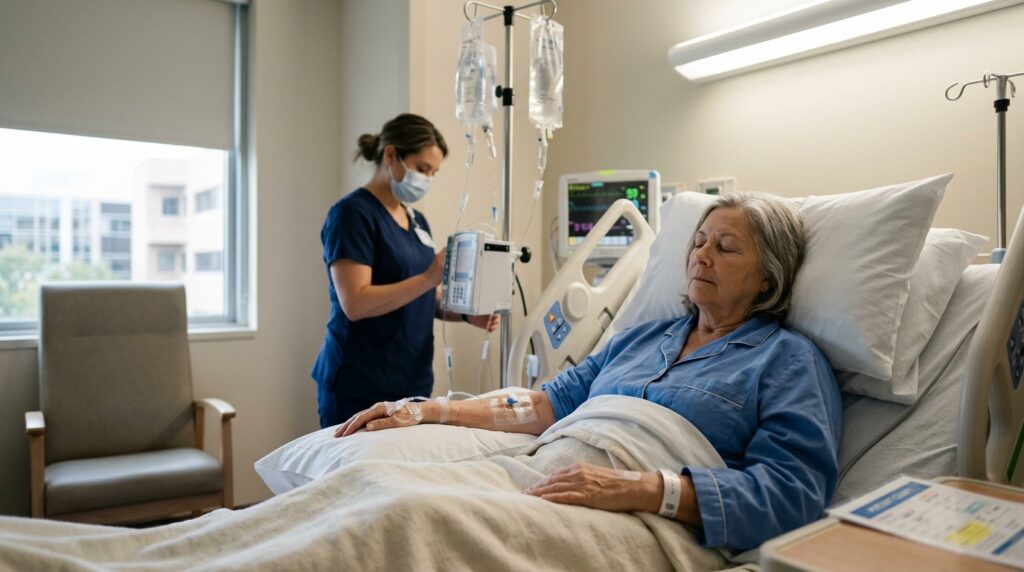 Patient-receiving-IV-drip