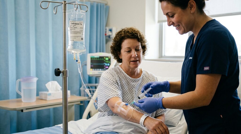 Patient-receiving-antibiotic- treatment