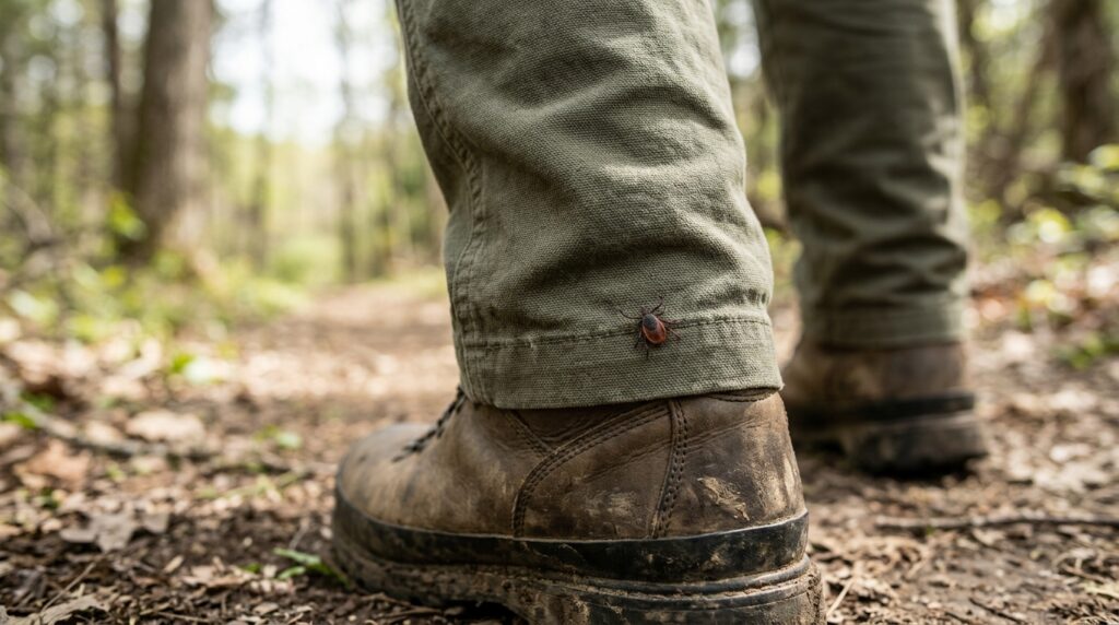 Tick-on-hiker's-pants