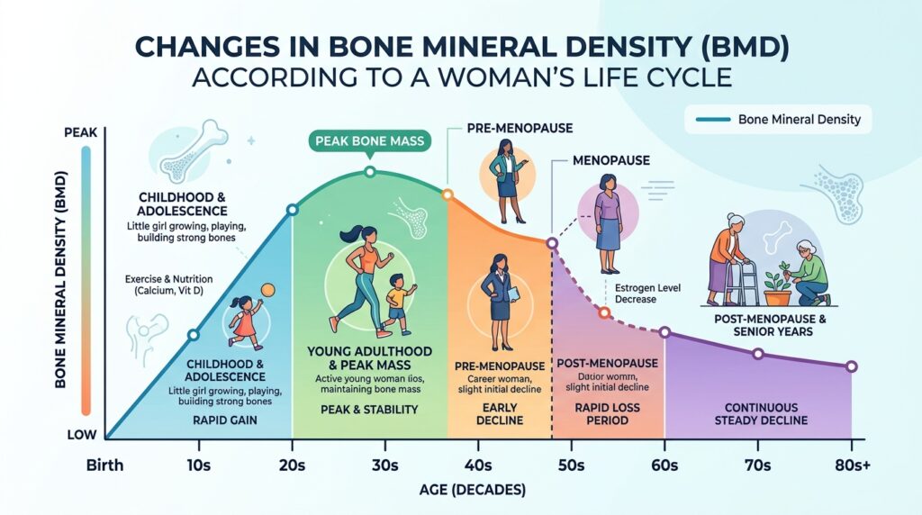 Graph-of-changes-in-bone-density- in-women